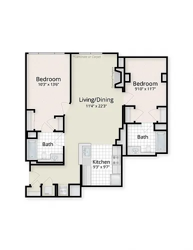 Floor plan Two Bedroom