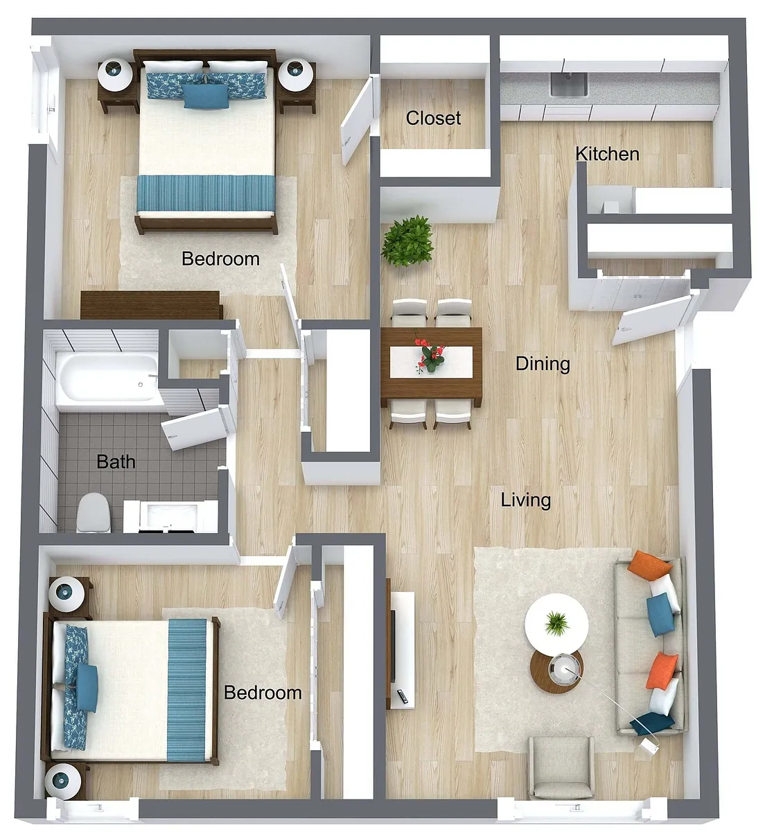 Floor plan 2 Bedroom