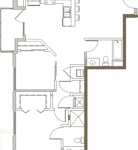 2D Rendering of a 2 Bed Floor Plan 2D Rendering of a 2 Bed Floor Plan