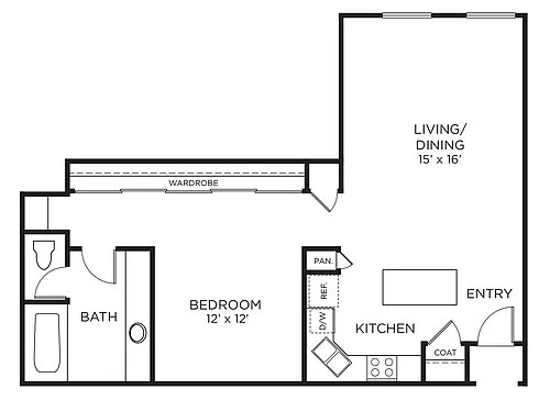 Floor plan A10 - 1X1