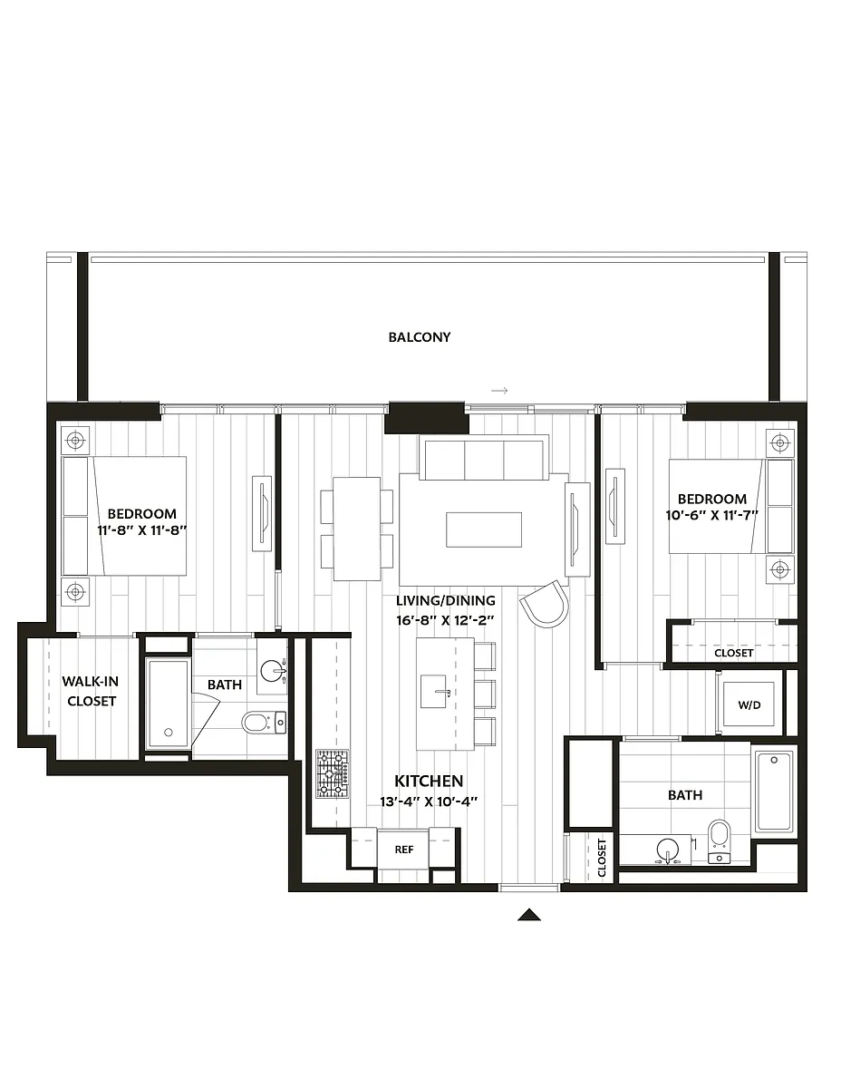 Floor plan 2 Bed/2 Bath-B2