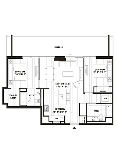 Floor plan 2 Bed/2 Bath-B2