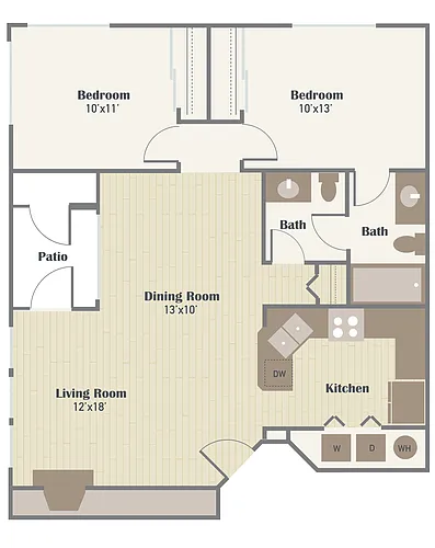 Floor plan 2 x 1.5- Renovated