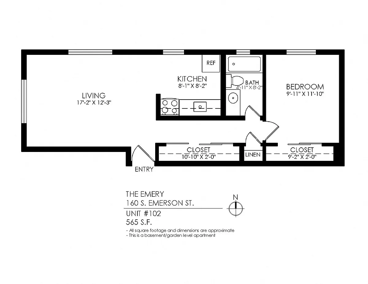 Floor plan 1 Bedroom, 1 Bathroom