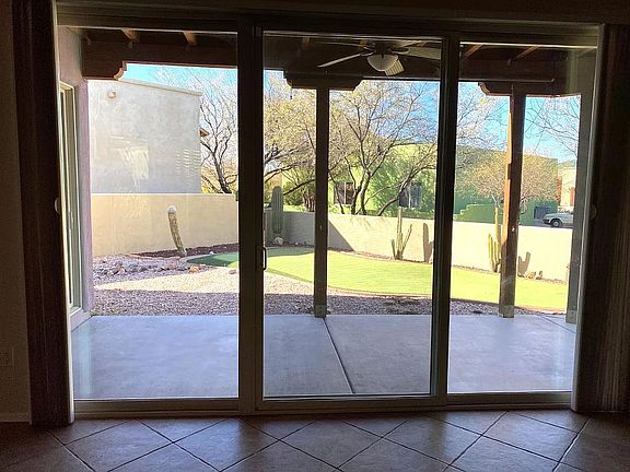 Sliding door to backyard