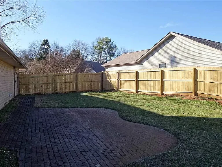 Fenced backyard
