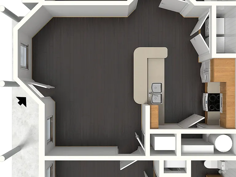 3D Unfurnished View 3D Unfurnished View
