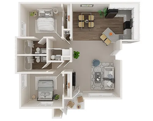 Floor plan 2x2 884 W/D