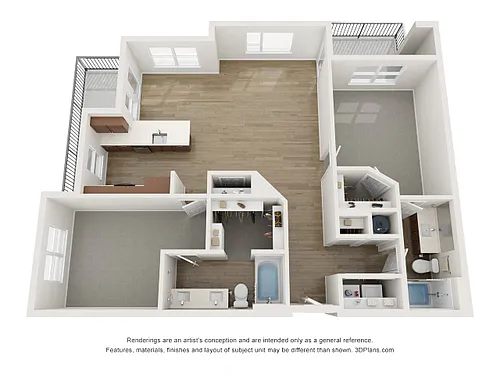 Floor plan Two-Bedroom Apartment (C2)