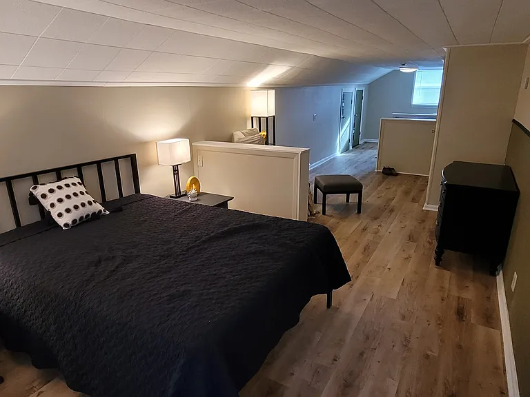 Second floor bedroom with sitting and desk area
