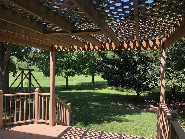 deck and backyard