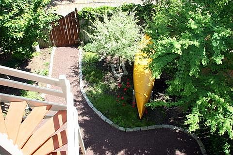 Large private porch, Back yard overlooking Monument Ave.