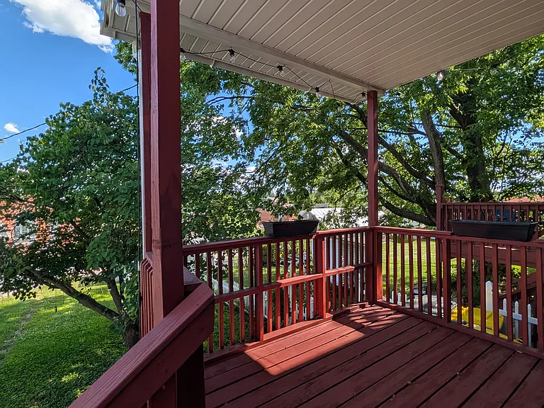 A covered deck gets plenty of shade in the afternoon.