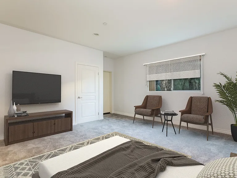 Primary bedroom virtually staged