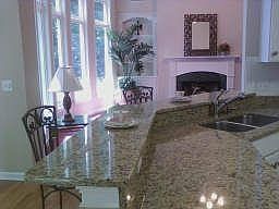 Large breakfast bar with beautiful granite