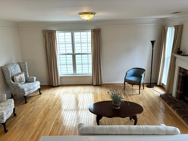 Family Room with Hardwood Floors