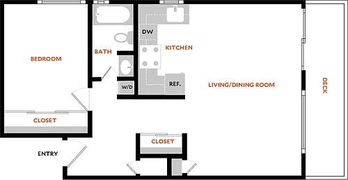 Floor plan 1x1 - Plan D