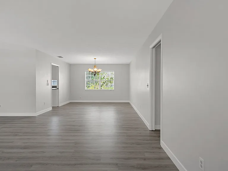 Upon entry looking into dining room and living room