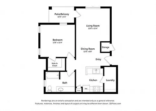 Floor plan One Bedroom B