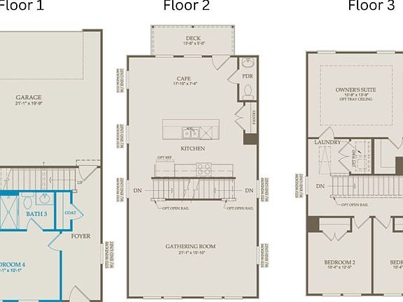 Floor Plan Level 1, Level 2 and Level 3