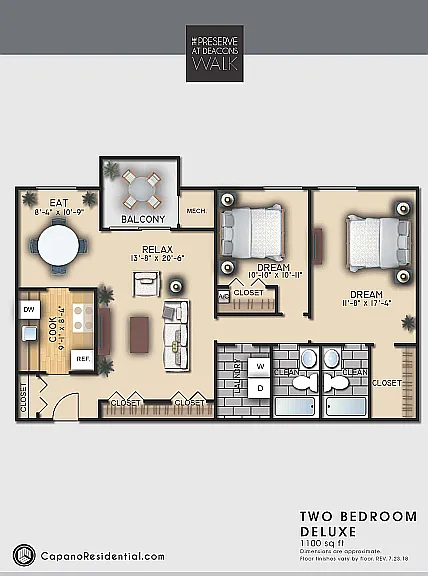 DW 2 bd Deluxe 1100 SF DW 2 bd Deluxe 1100 SF