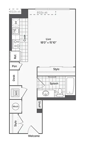 Floor plan Studio - B