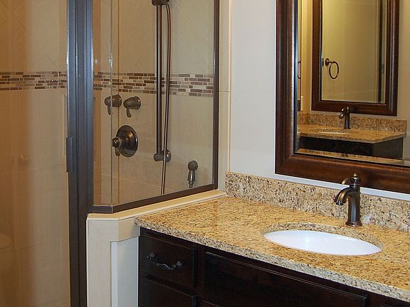 Total Master Bath renovation with seperate sink vanities