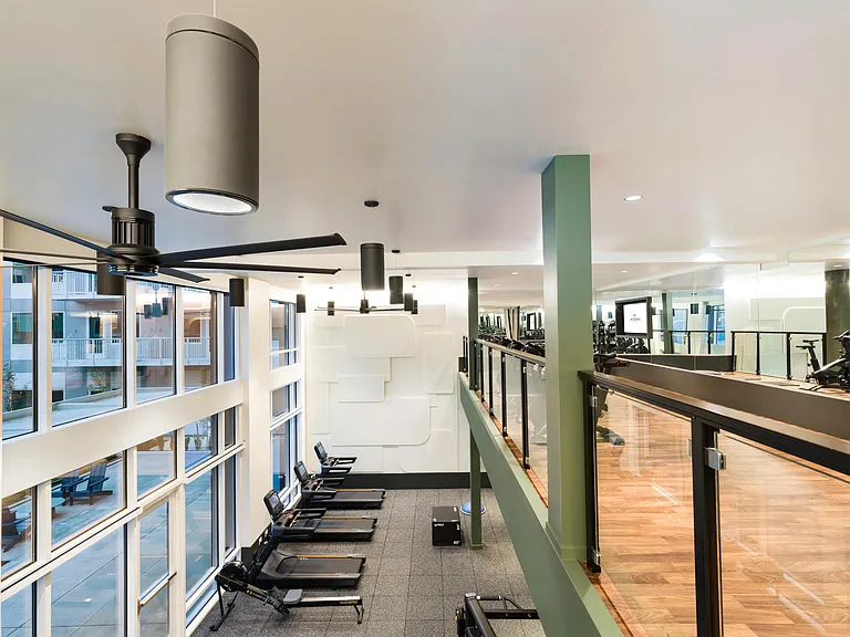 Our workout mezzanine offers a dynamic, open-air space with energizing views and top-tier equipment to keep you moving.