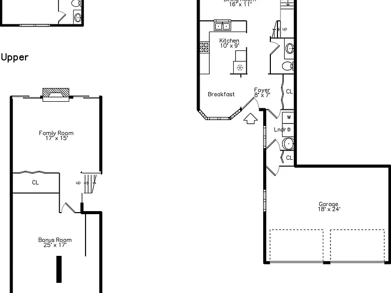 Three level floor plan. Walkout lower level to meadow woods and creekside.