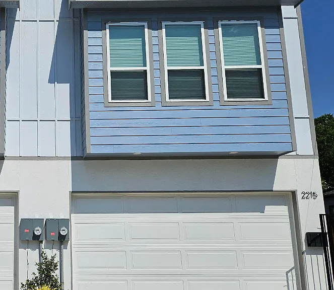 The home on the right is the furnished home in this listing.