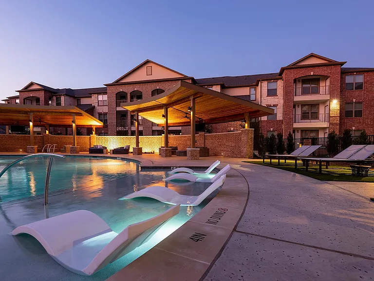 Our pool is complete with a sundeck and private cabanas.