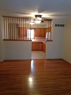 Glowing hardwood floors in living room