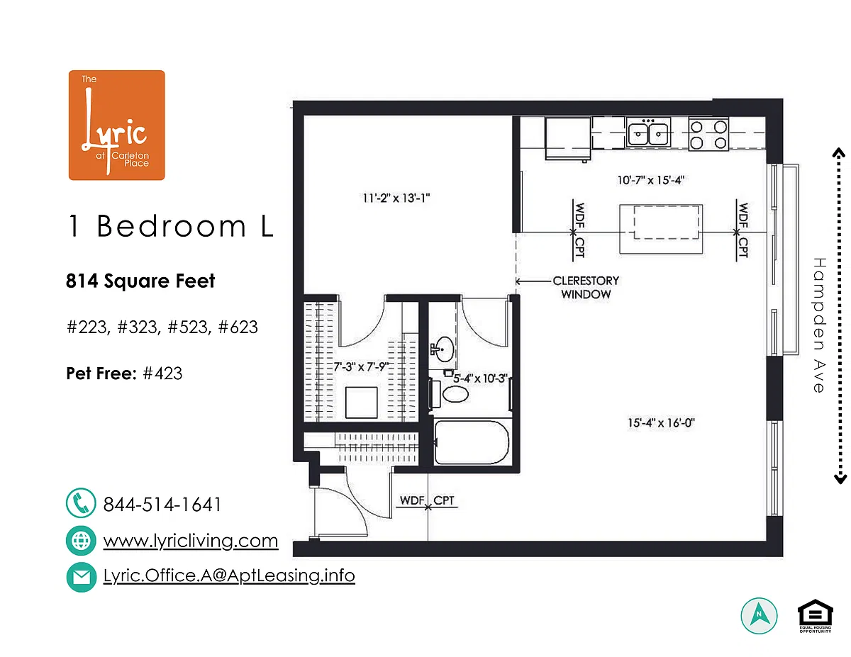 Floor plan 1 Bedroom L