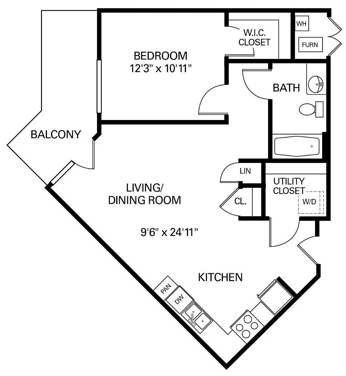 Floor plan 1BD-C