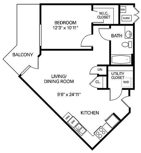 Floor plan 1BD-C
