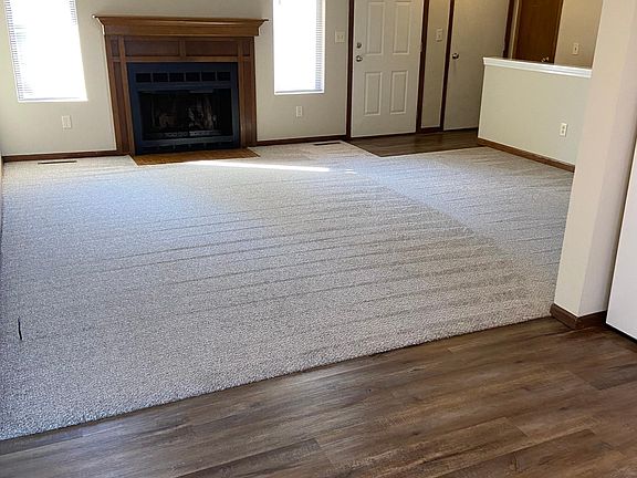 View of entry/living room from dining area