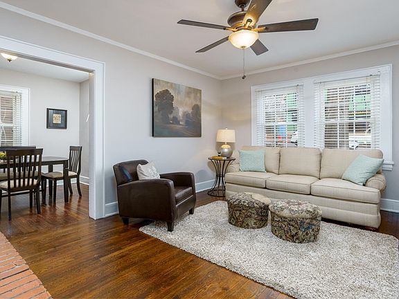 Open living room to dining room