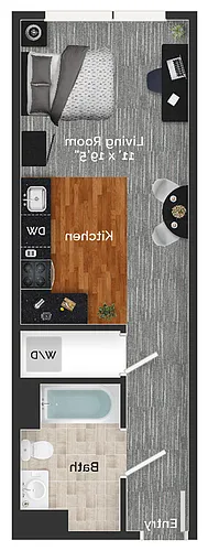 Floor plan 09 STUDIO - 1 BATH