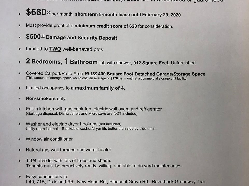 FLYER available at For Rent sign