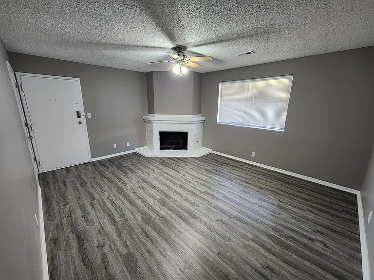 Living Room with decorative fireplace