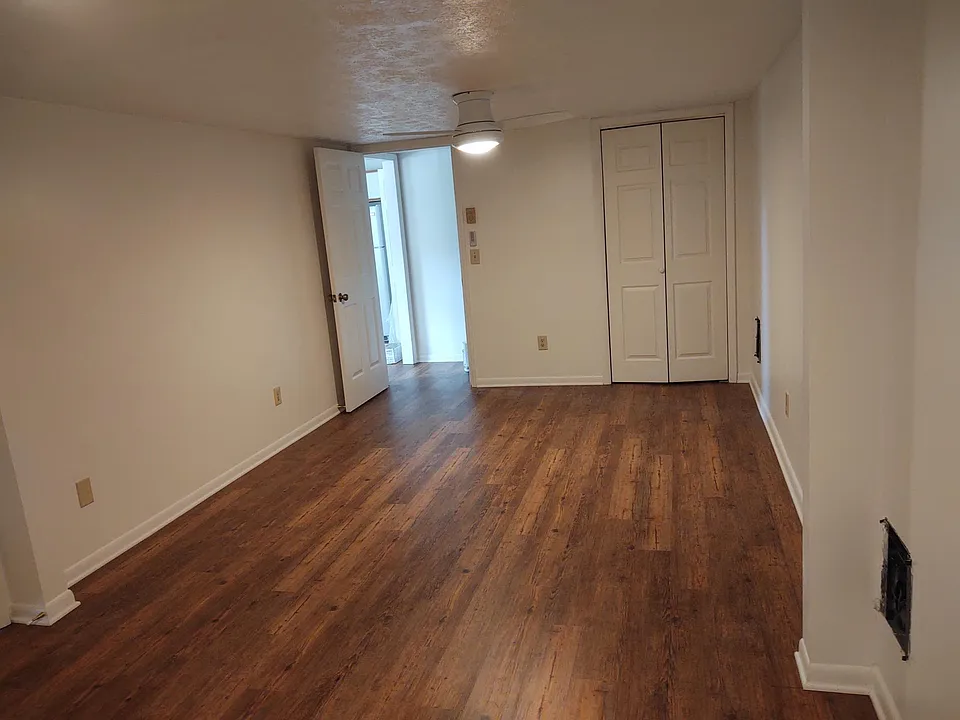 Bedroom view #2 with single door closet