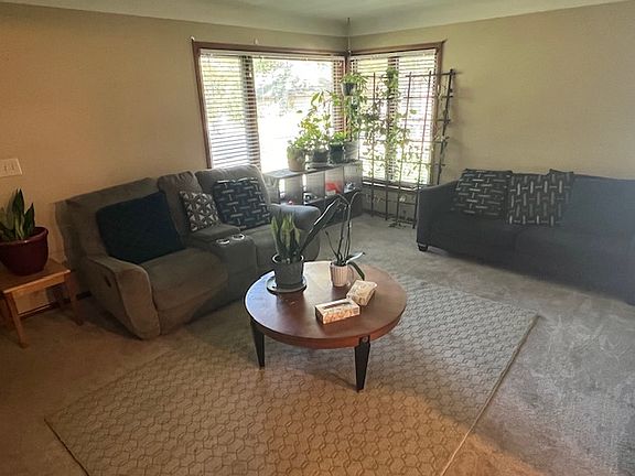 Spacious living room with tons of natural light!