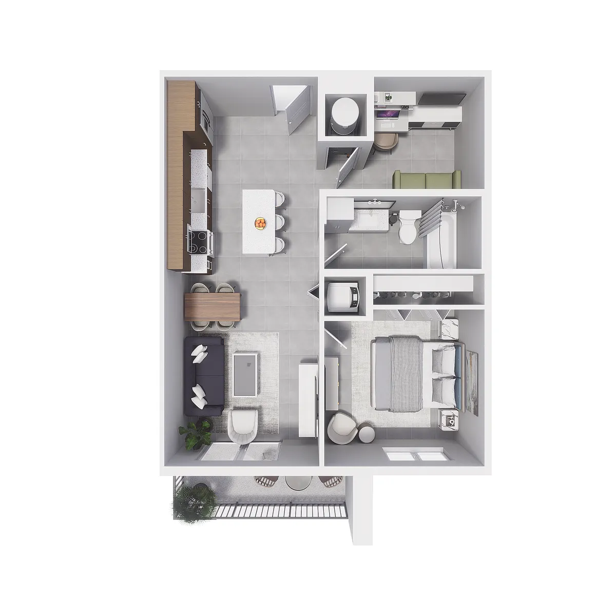 Floor plan 1x1 - 670sqft - A14D