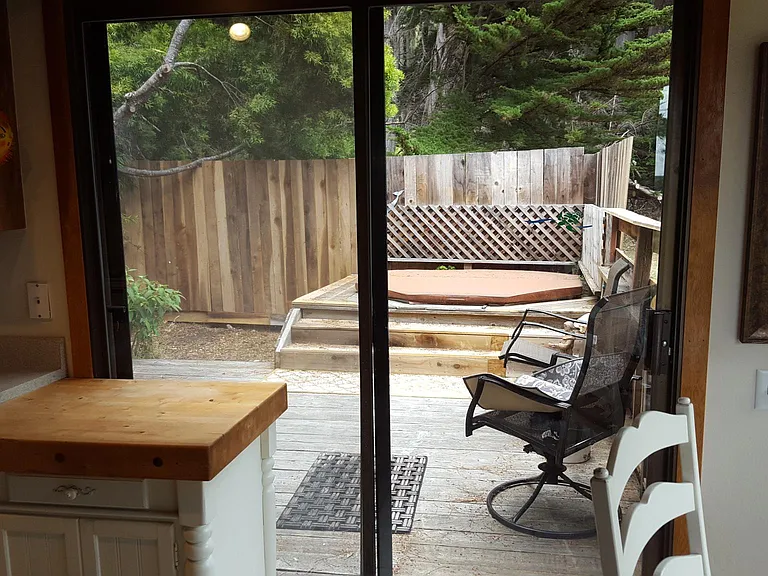Kitchen view of spa