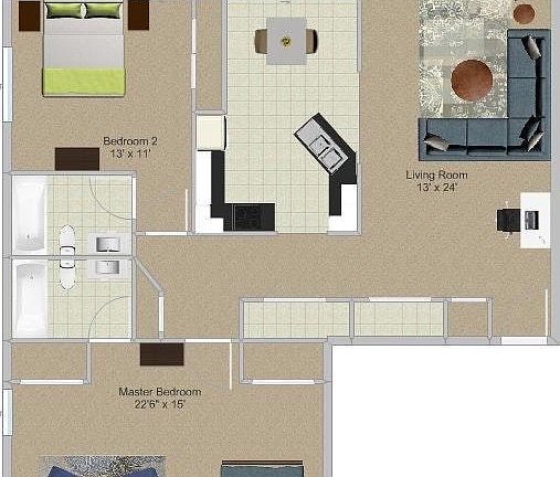 2 Bedroom w/ Large Master Suite