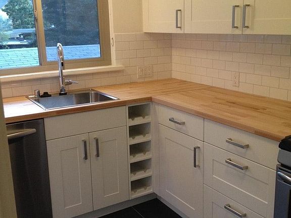 Kitchen with butcher block counters
