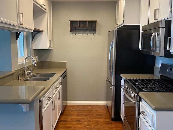 Kitchen with newly painted cabinets