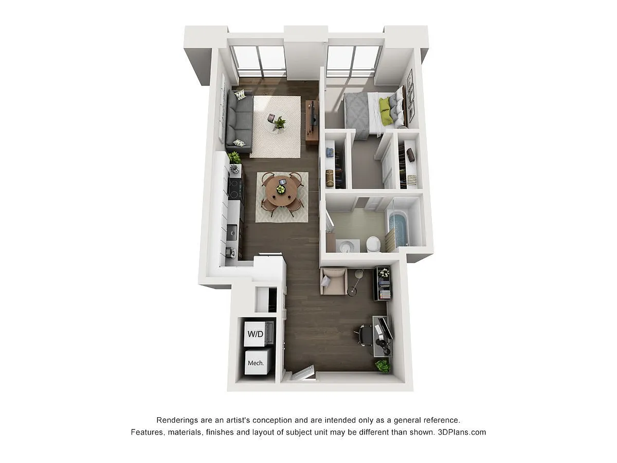 Floor plan 1x1+Den B
