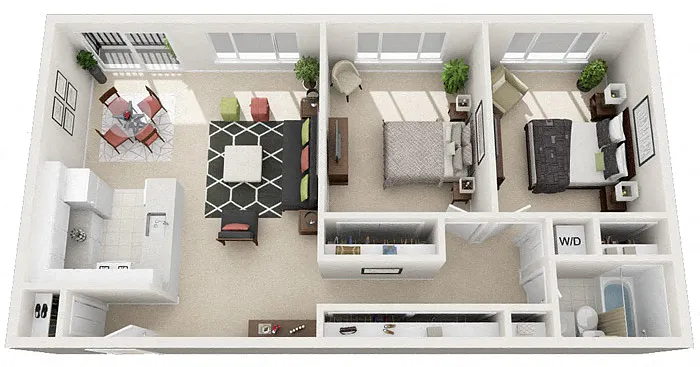 Floor plan The Belvedere, Renovated + Washer and Dryer