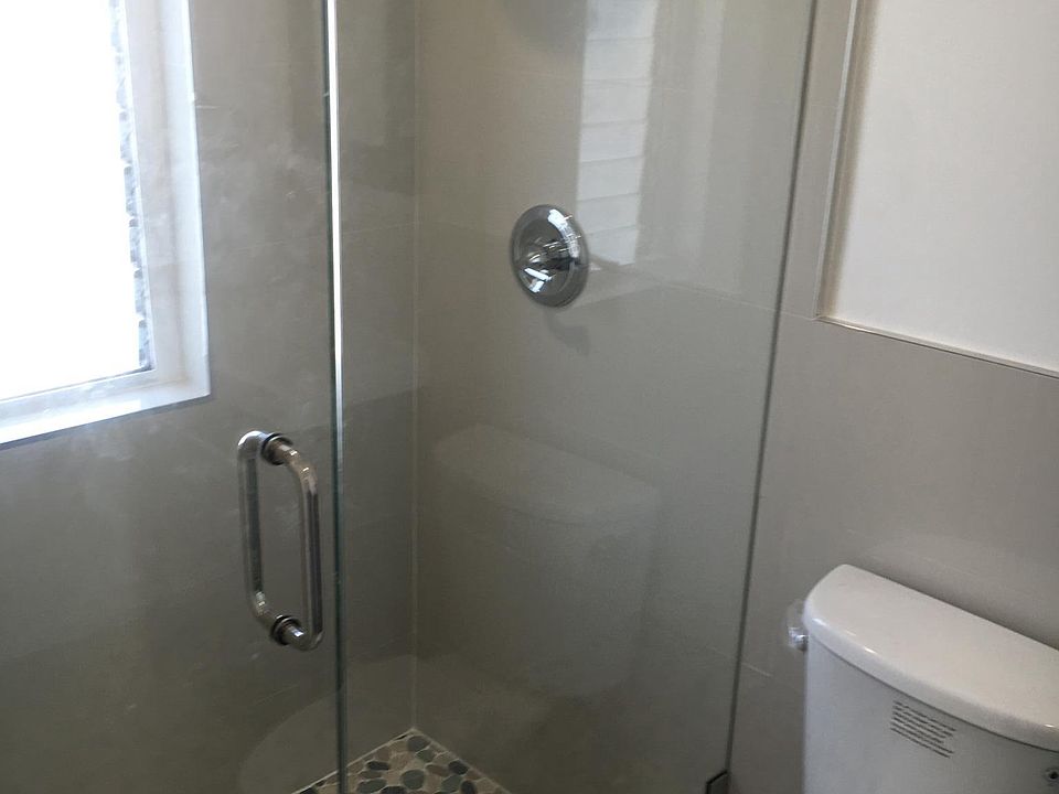 Newly tiled shower